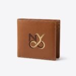 NY Signature Genuine Leather Vertical Bifold Wallet Tan Luxury Men's Gift Box Edition